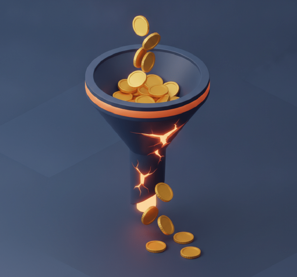 نشت فروش در کدام مراحل قیف فروش اتفاق میافتد؟